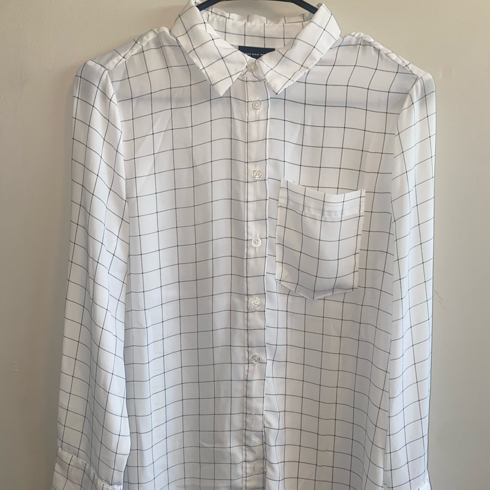 Women’s  White Checkered Shirt